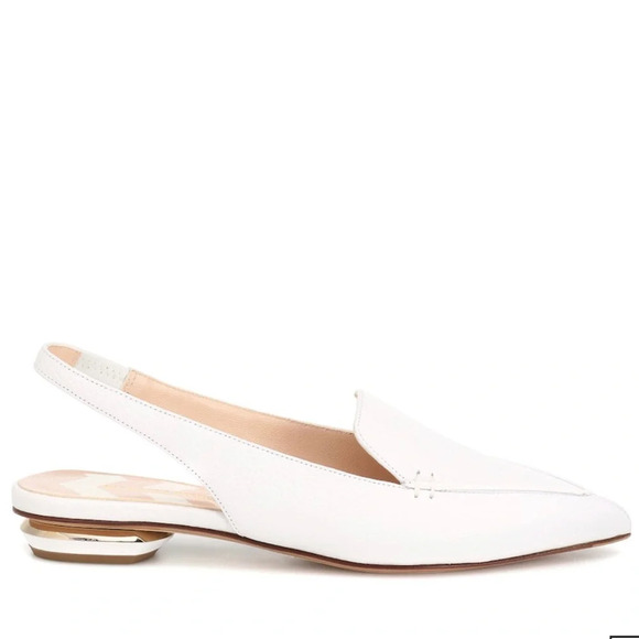 New in Box Nicholas Kirkwood Beya Textured-leather Slingback Flats In White$540 - Picture 8 of 14